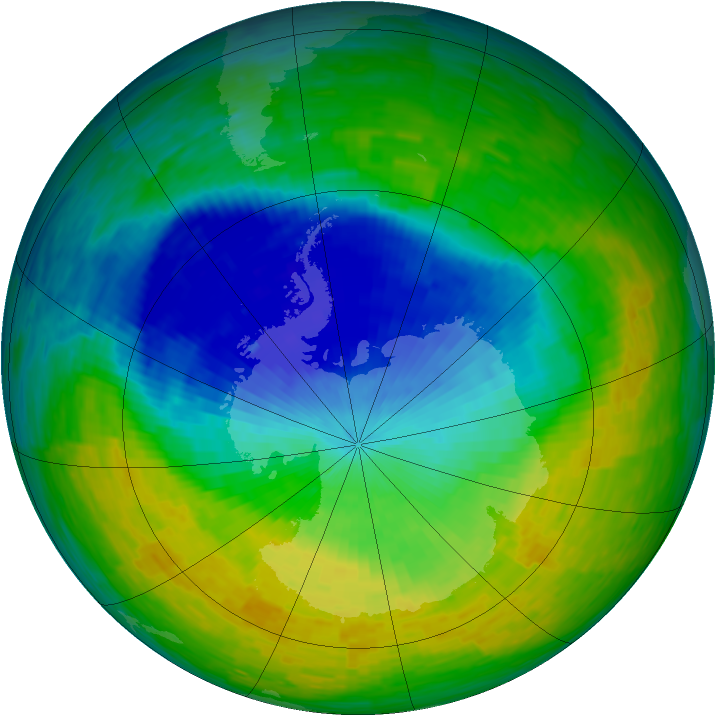 Antarctic ozone map for 14 November 1994